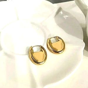 Oval huggie earrings; nwot